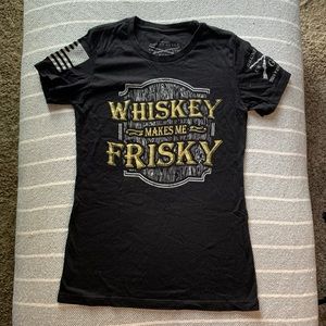 NWOT Grunt Style Whiskey Makes Me Frisky Tee